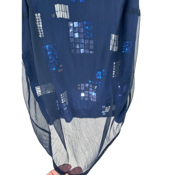 Lane Bryant Top Shirt Blouse Womens size 16 Sequins Layered Cocktail Side Zip - Picture 6 of 9